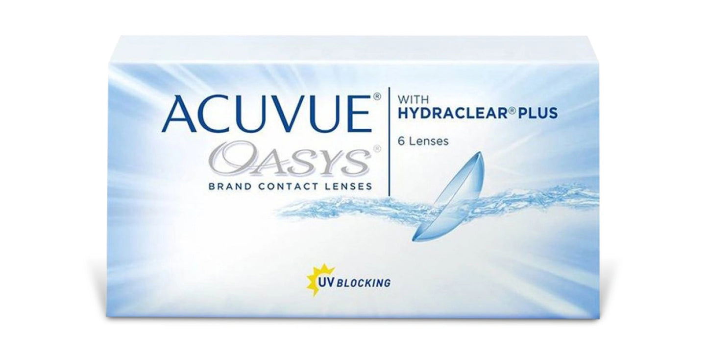 ACUVUE OASYS HYDRACLEAR PLUS Bi-Weekly Clear Contact Lenses - Pack of 6