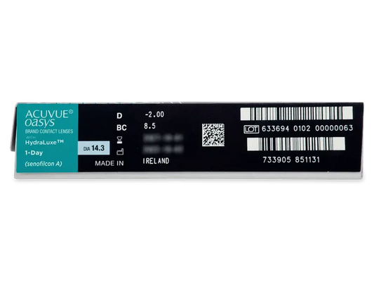 Oasys 1-Day with Hydraluxe Clear Contact Lenses - Pack of 90