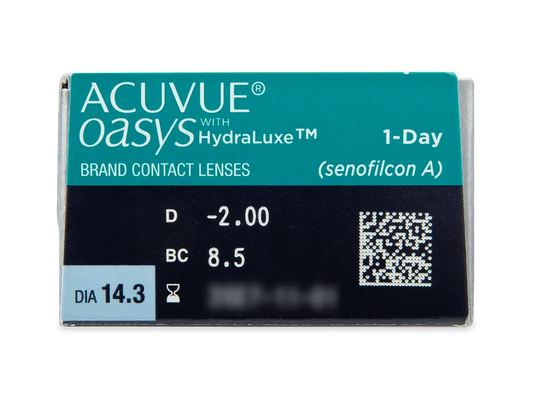 Oasys 1-Day with Hydraluxe Clear Contact Lenses - Pack of 30